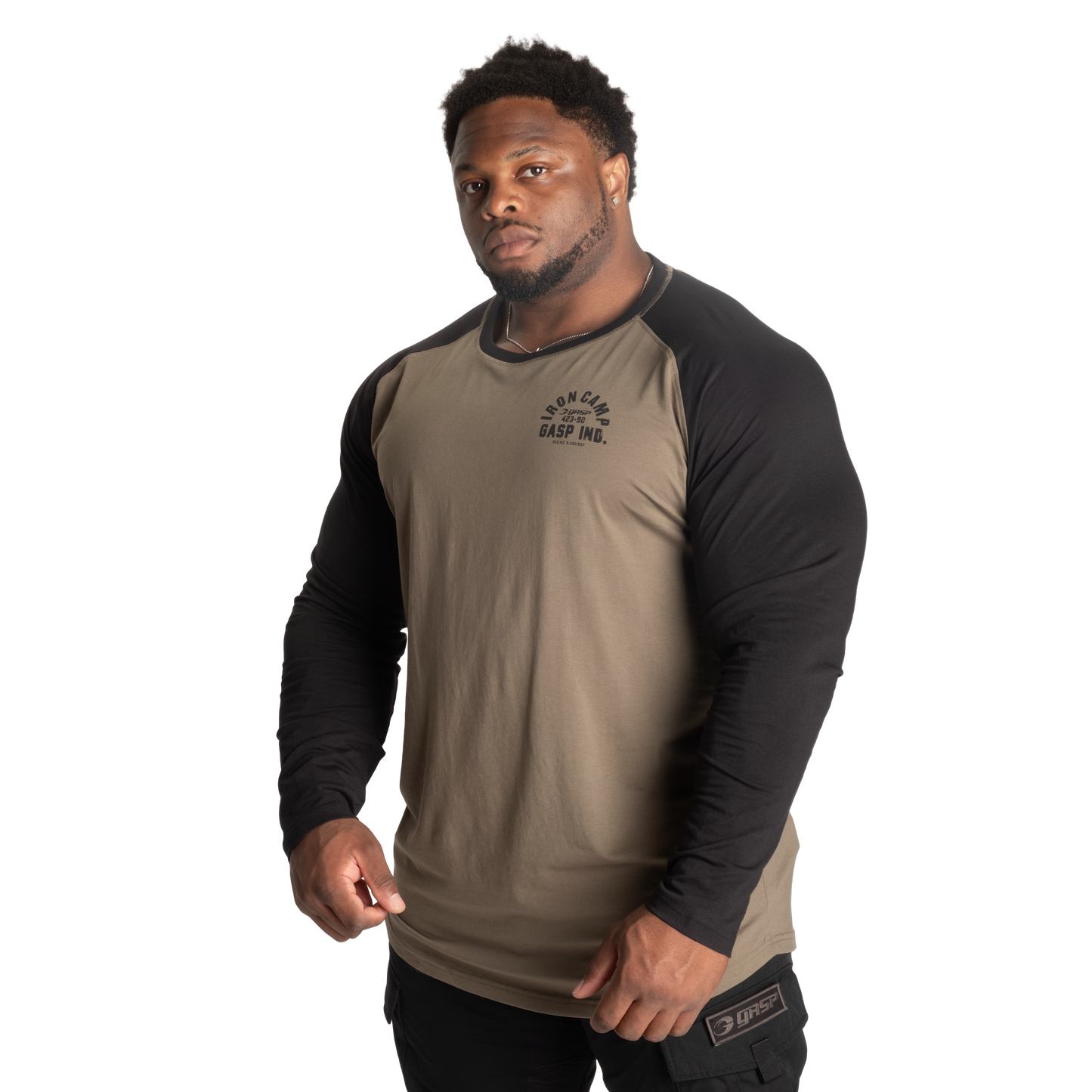 GASP Iron Camp Raglan LS, Washed Green/Black, UUTUUS!