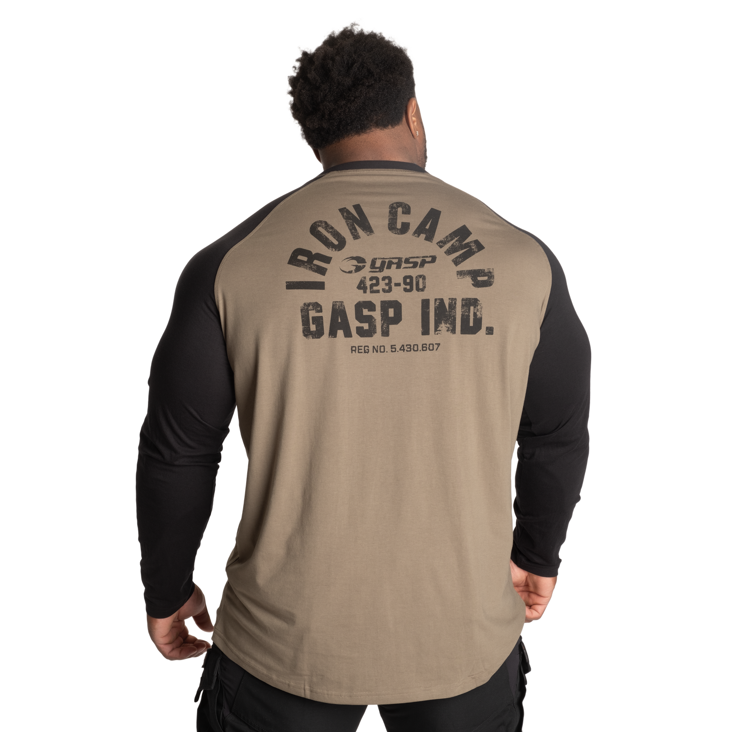 GASP Iron Camp Raglan LS, Washed Green/Black, UUTUUS!