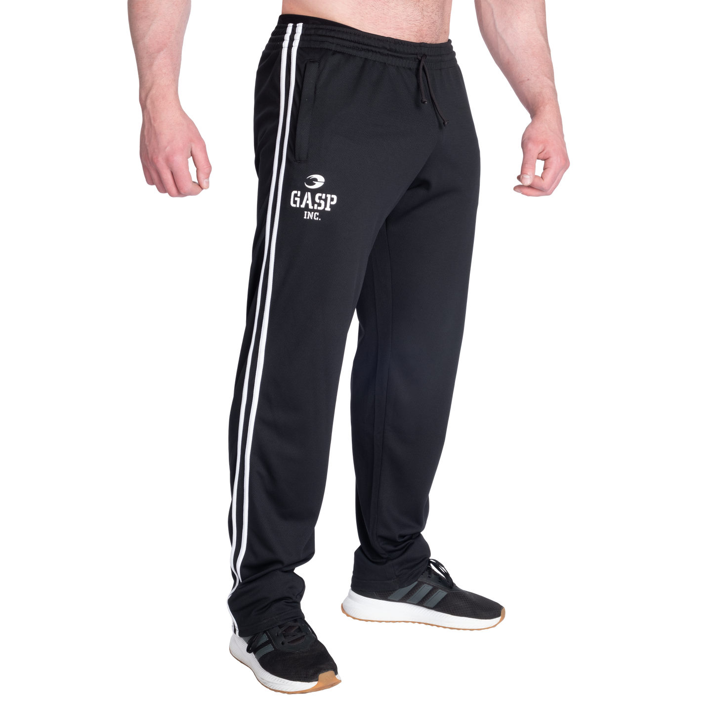 GASP 2 Stripe St Mesh Pant, Black/White