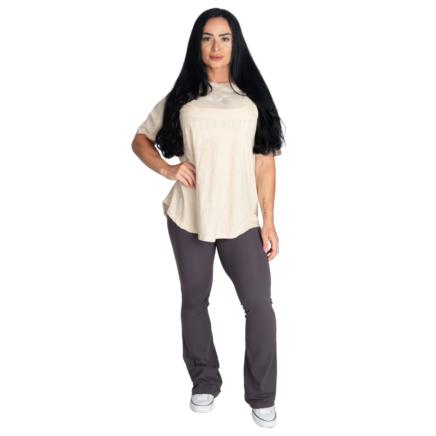 Better Bodies No Regrets Oversized Tee, Light Desert