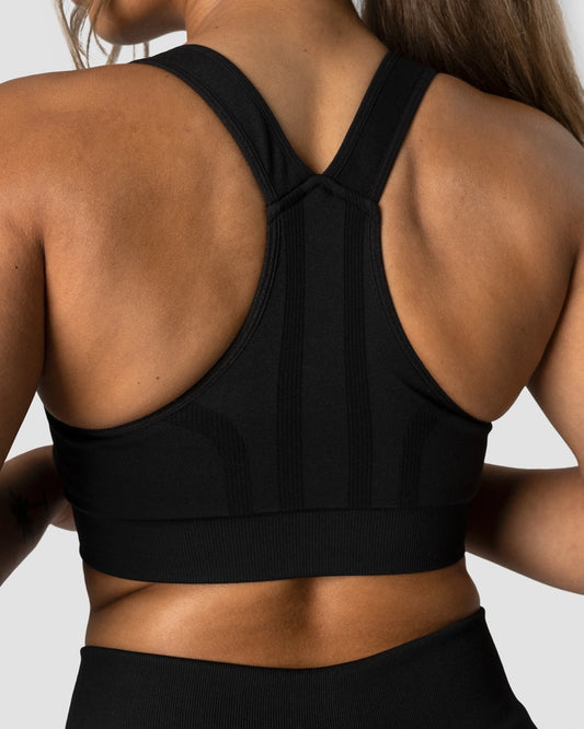 ICANIWILL Rush Seamless Sports Bra, Black