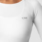 ICANIWILL DEFINE SEAMLESS LS CROP TOP WHITE