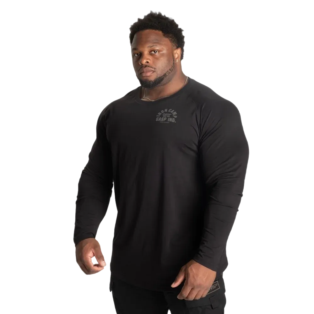 GASP Iron Camp Raglan LS, Black, UUTUUS!