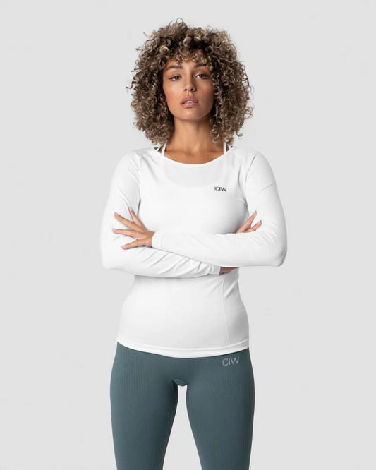 ICANIWILL EVERYDAY SEAMLESS LS WHITE