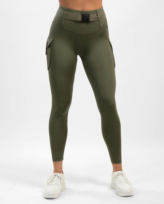 GAVELO Cargo Leggings Military Green