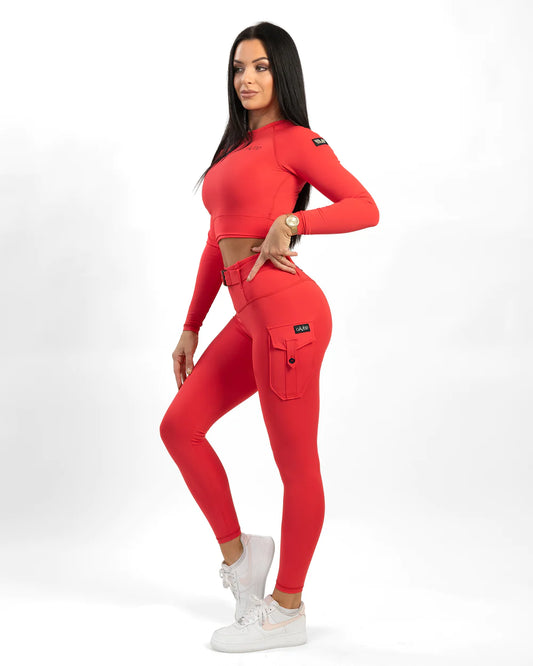 GAVELO Cargo Leggings Radical Red