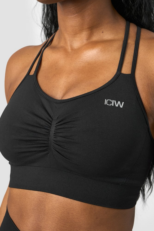 ICANIWILL Define Seamless Scrunch Sports Bra Black