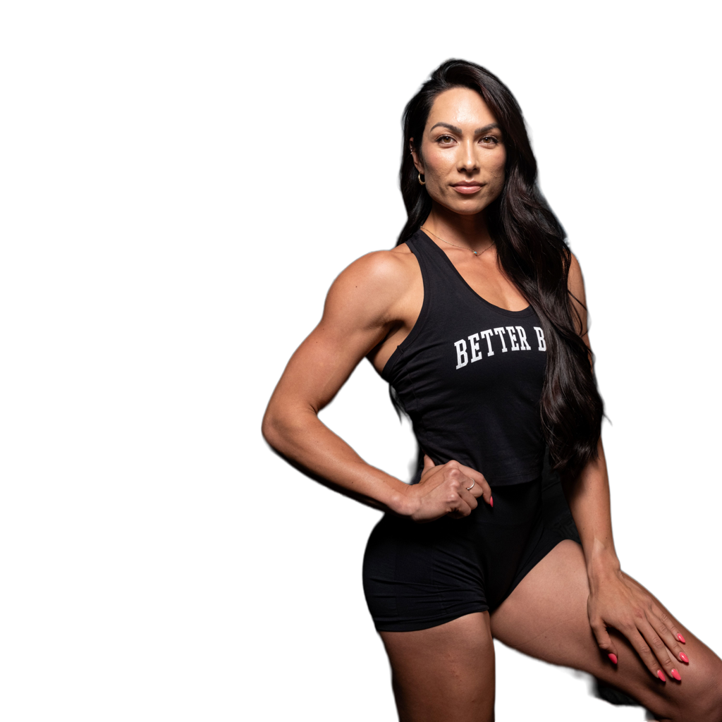 Better Bodies Crop T-Back, Black/White