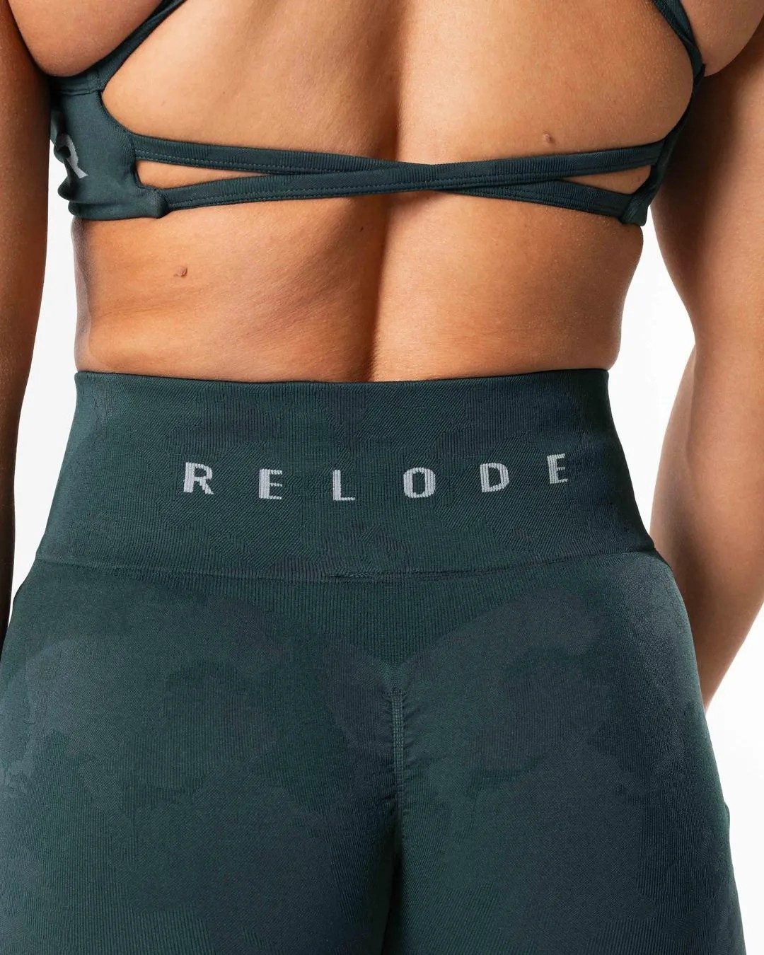 RELODE Prime Scrunch Camo Tights, Teal