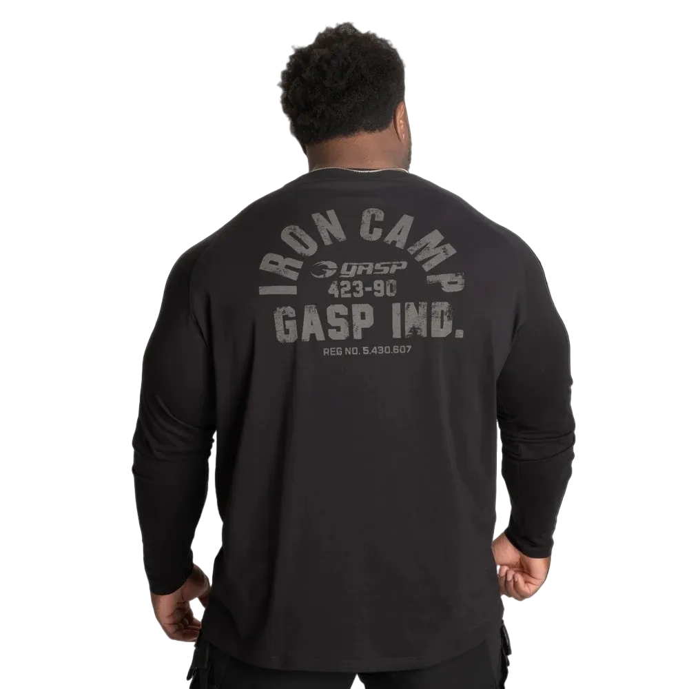 GASP Iron Camp Raglan LS, Black, UUTUUS!