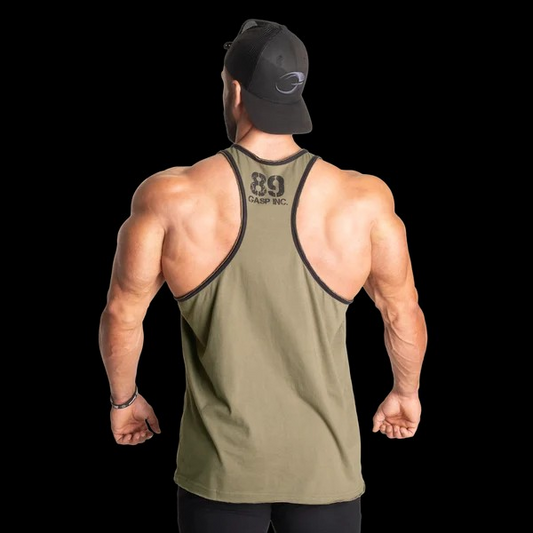 GASP Division Jersey Tank Top, Washed Green