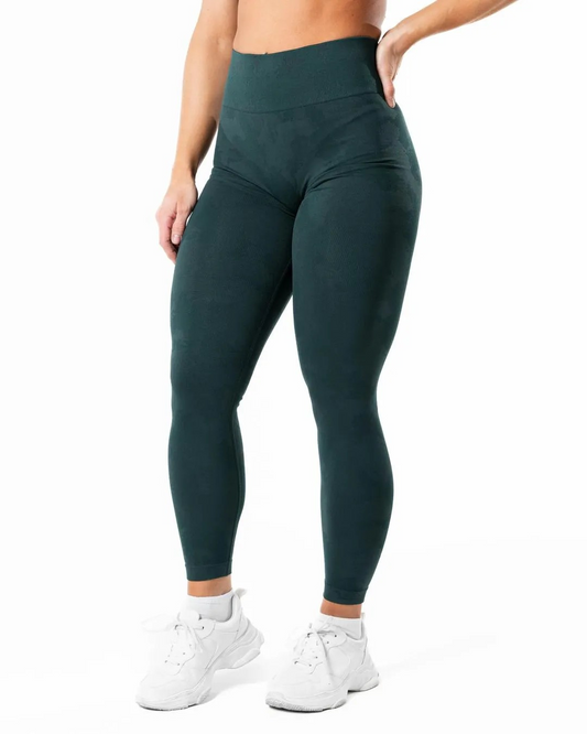 RELODE Prime Scrunch Camo Tights, Teal