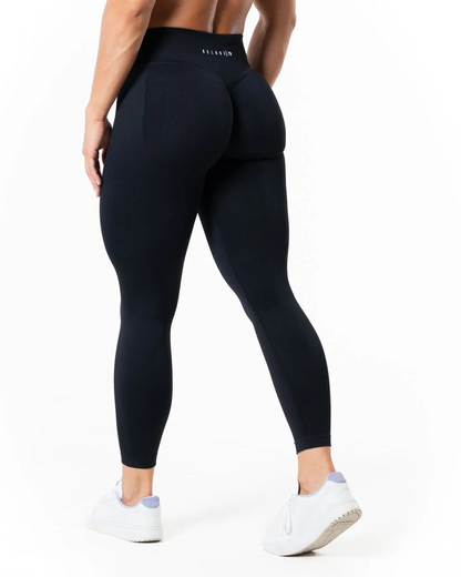 RELODE Aura Seamless Scrunch Musta - Naisten Leggingsit