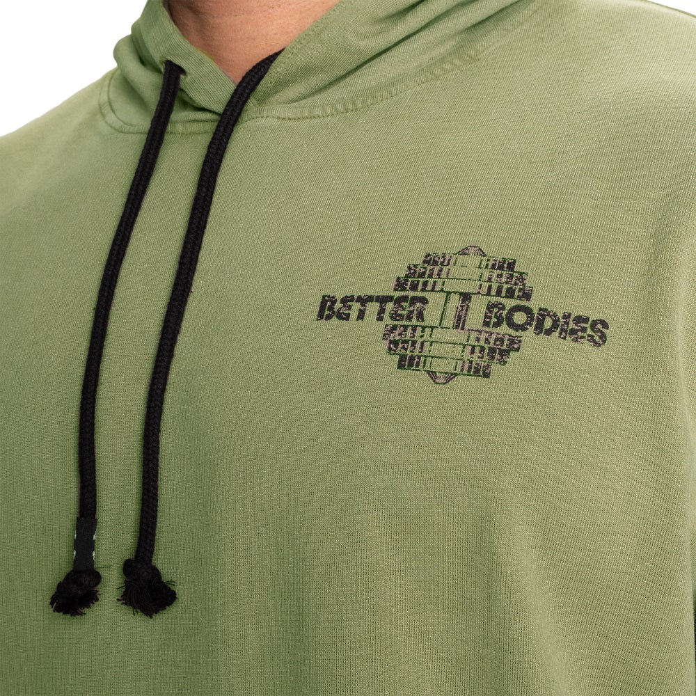 Better Bodies Washed Hoodie Acid Washed Green