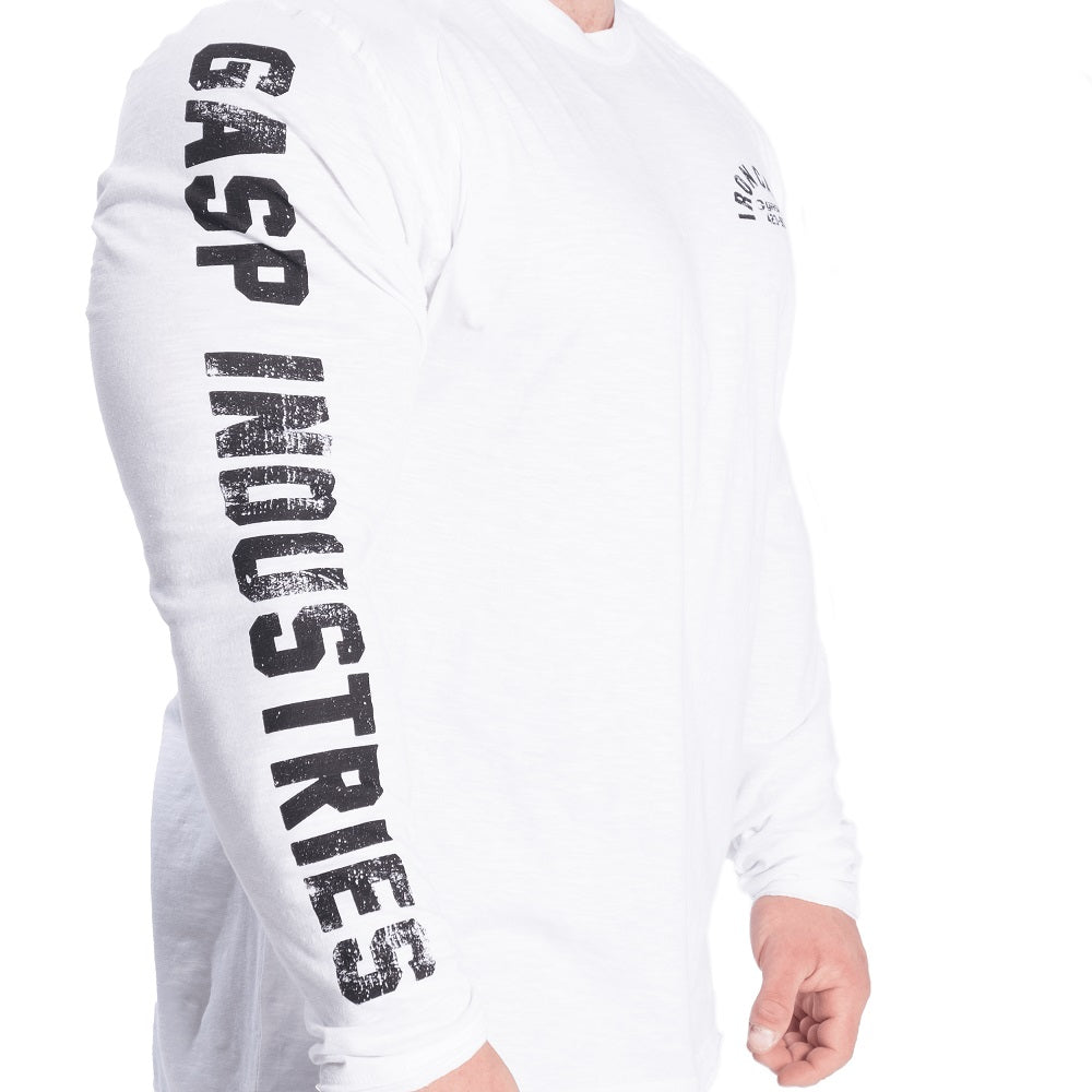 GASP Throwback Long Sleeve Tee White, Size XXL