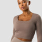 ICANIWILL Nimble Cropped LS Dusty Brown