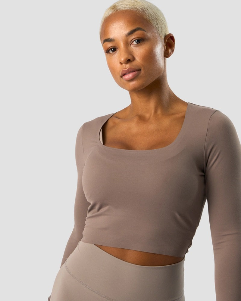 ICANIWILL Nimble Cropped LS Dusty Brown, S
