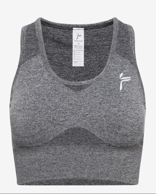 Famme Elevate Crop Top Dark Grey, Size S